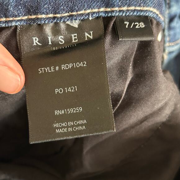 Risen High Rise Boot Flare Stretch Jeans 7 28 - Picture 7 of 10